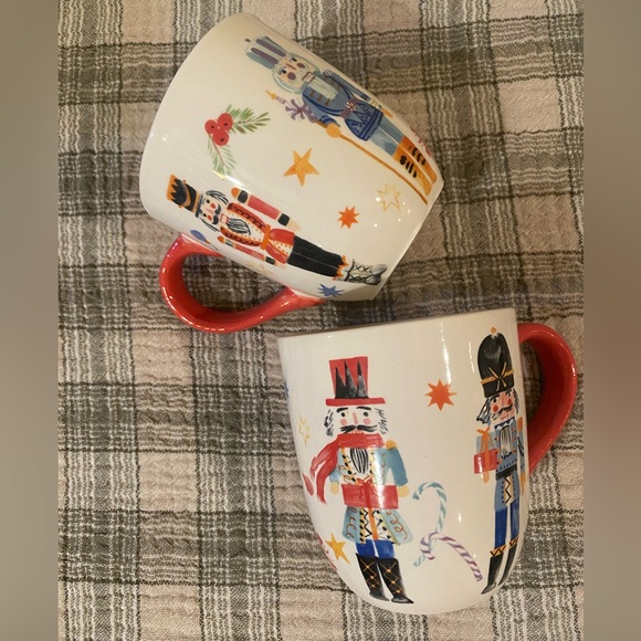 Set of Two World Market Watercolor Holiday Nutcracker Mugs - Picture 12 of 14